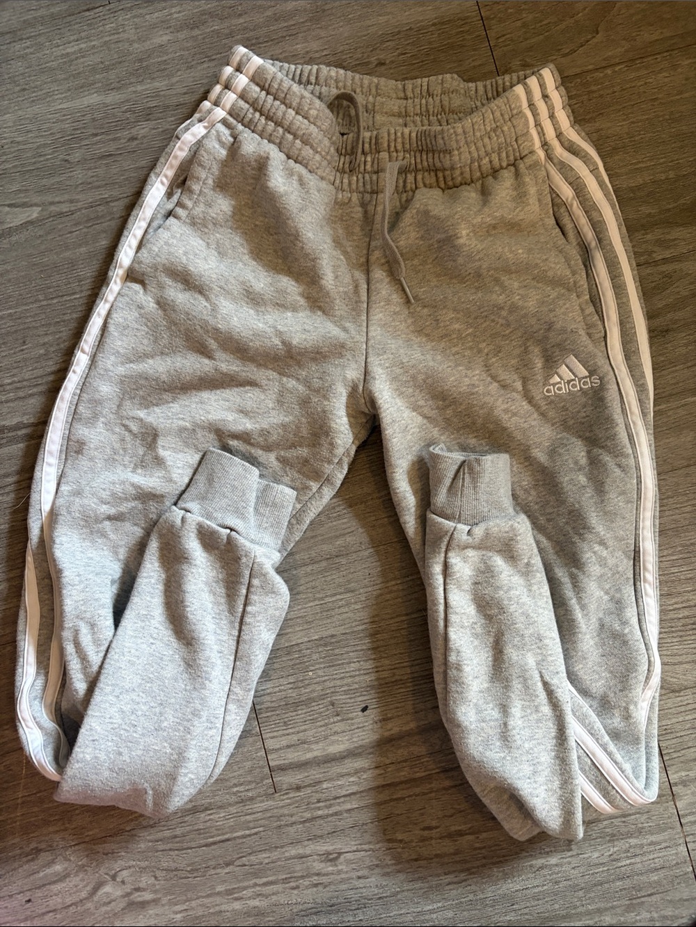 adidas Gray 3-Stripe Jogger Pants